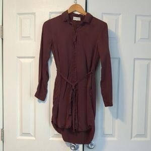 A New Day Red Long Sleeve Shirt Dress